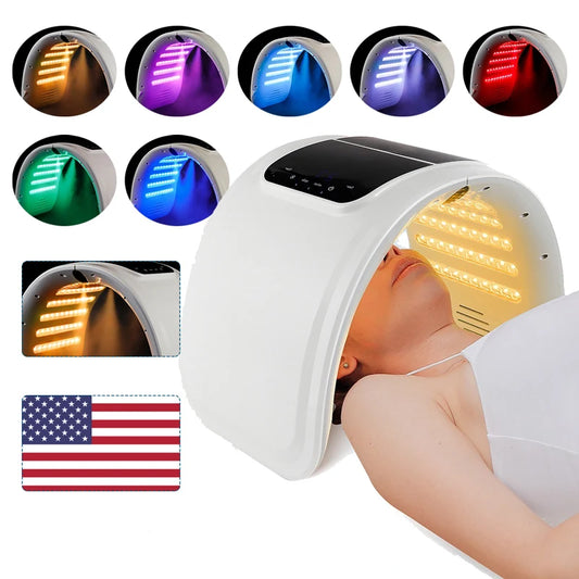 Foreverlily 7 Colors LED Photon Machine Skin Rejuvenation Nano Spray Facial Body Spa Device Deep Hydration Beauty Mask